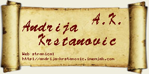 Andrija Krstanović vizit kartica